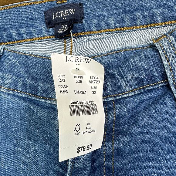 J. Crew Slim Boyfriend Jean High Rise Straight Blue Size 32 New - Picture 3 of 6
